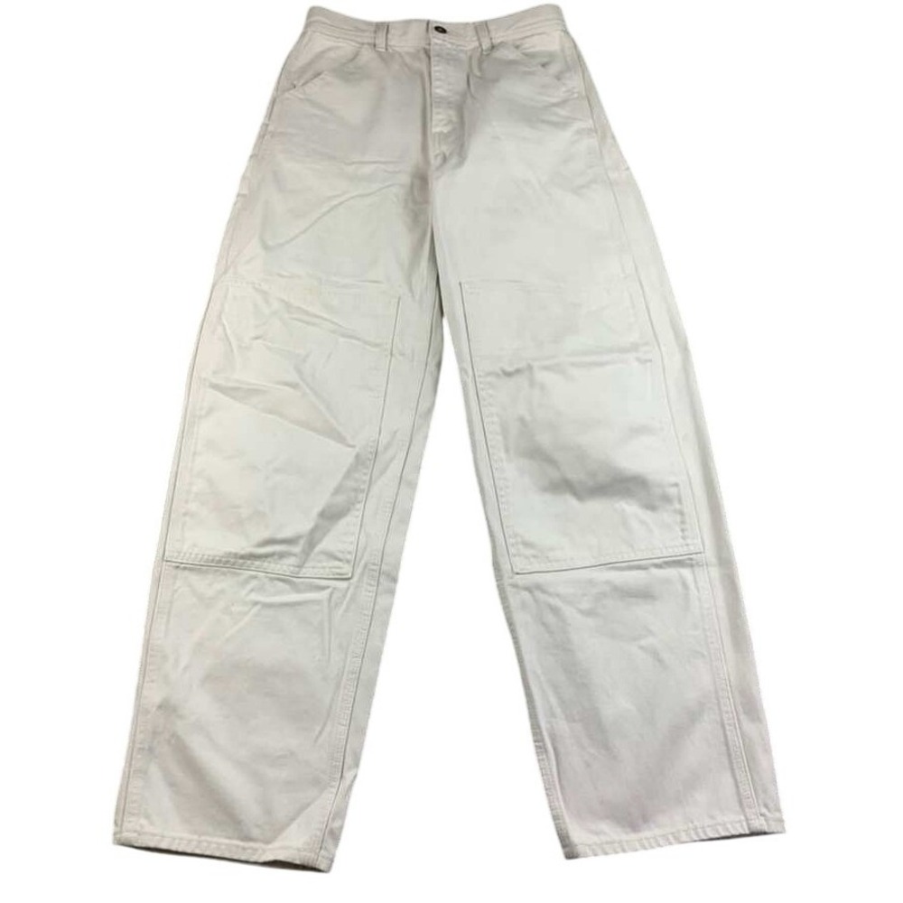 Uniqlo U Lemaire Carpenter Pants Women Size 4 26 Cream Wide Leg Workwear‎ Cotton